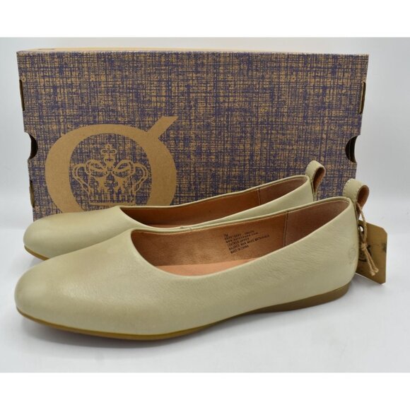 Born Womens Size 8 Beca Green Full Grain Leather Slip On Ballet Flats - Picture 1 of 15